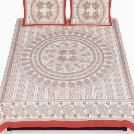 Red White Alpona Bed Sheet