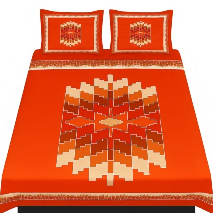 Orange Box Panel Bed Sheets