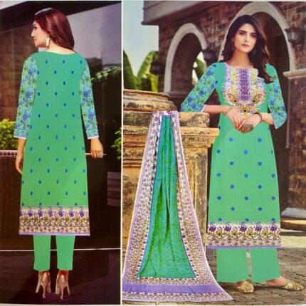 Unstitch Ladies Three Piece_Green