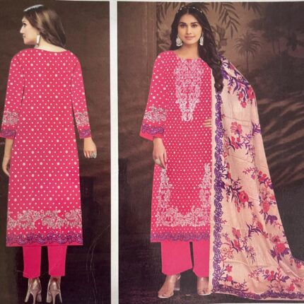 Unstitch Ladies Three Piece_Magenta