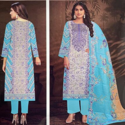 Unstitch Ladies Three Piece_Sky Blue